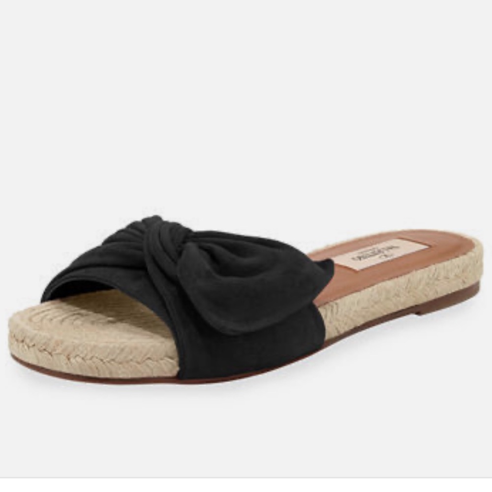 AUTHENTIC Valentino Suede Bow Slides, size 36